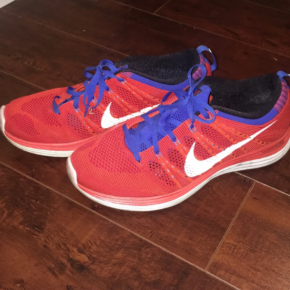 Nike red and blue shoes used